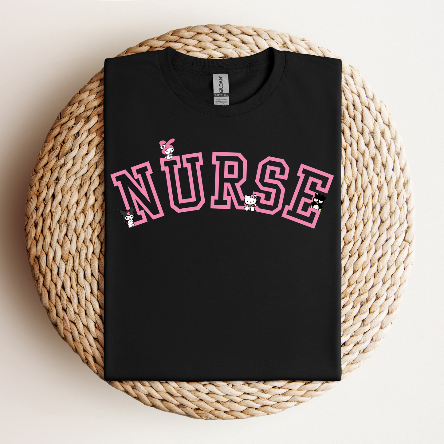 PINK-Nurse-Varsity- Soft Tee