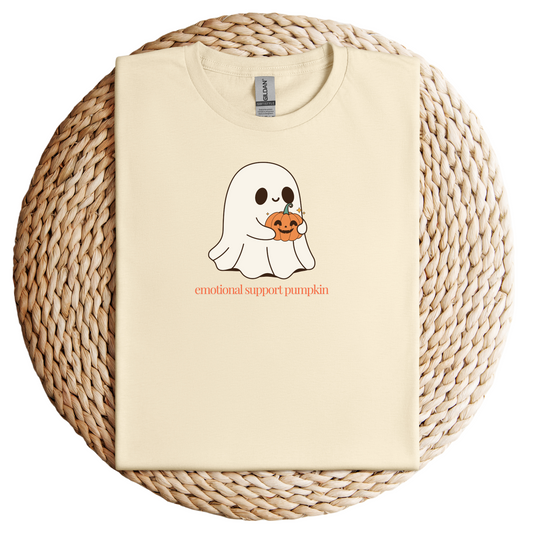 Emotional Support Pumpkin Ghost-Soft Tee Shirt