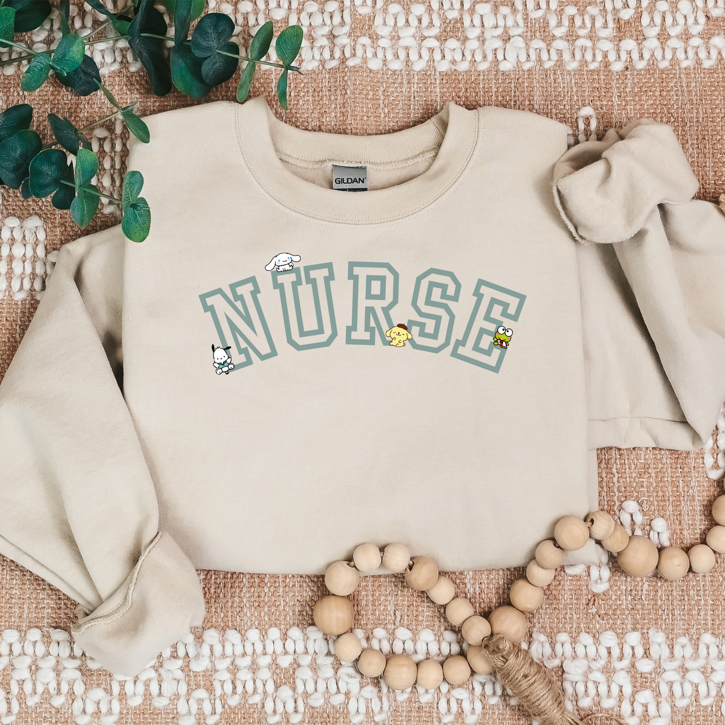 MINT- Varsity Nurse Kawaii Characters Cozy Sweater