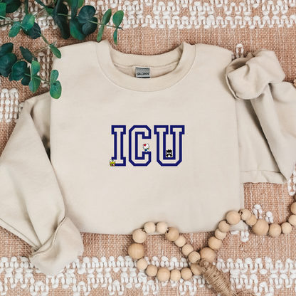 Navy- ICU-Kawaii Characters Cozy Sweater