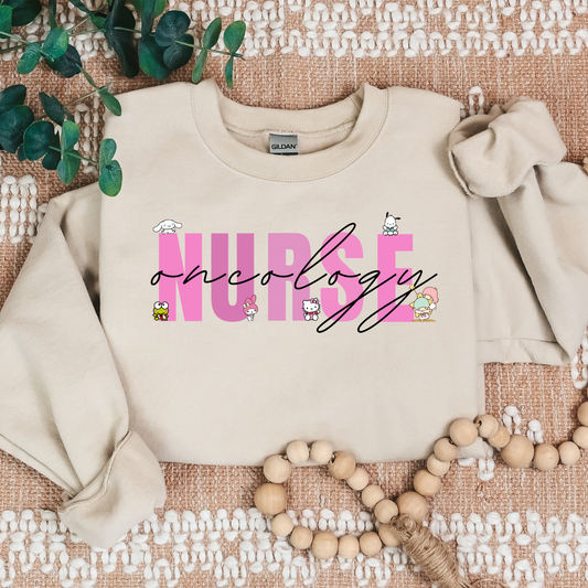 Block Letter- ONCOLOGY NURSE-Cozy Sweatshirt