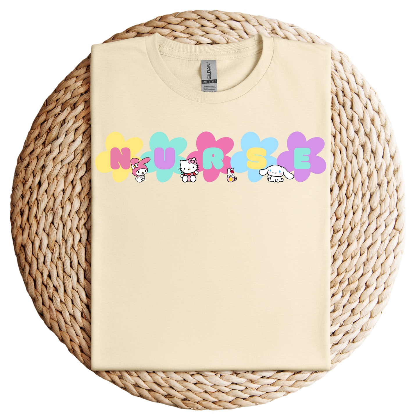 Flower-Kitty and Friends- Soft Tee Shirt