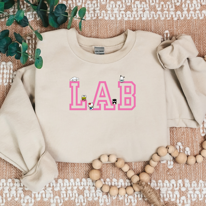 Pink- LAB-Kawaii Characters Cozy Sweater