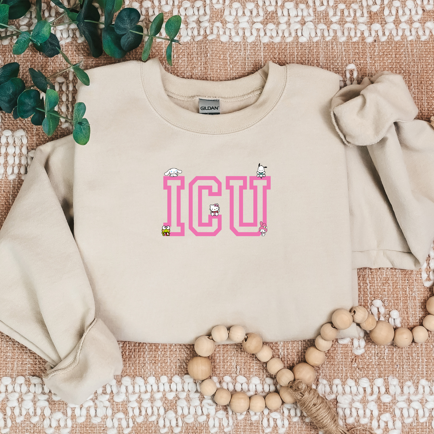 Pink-ICU-Kawaii Characters Cozy Sweater