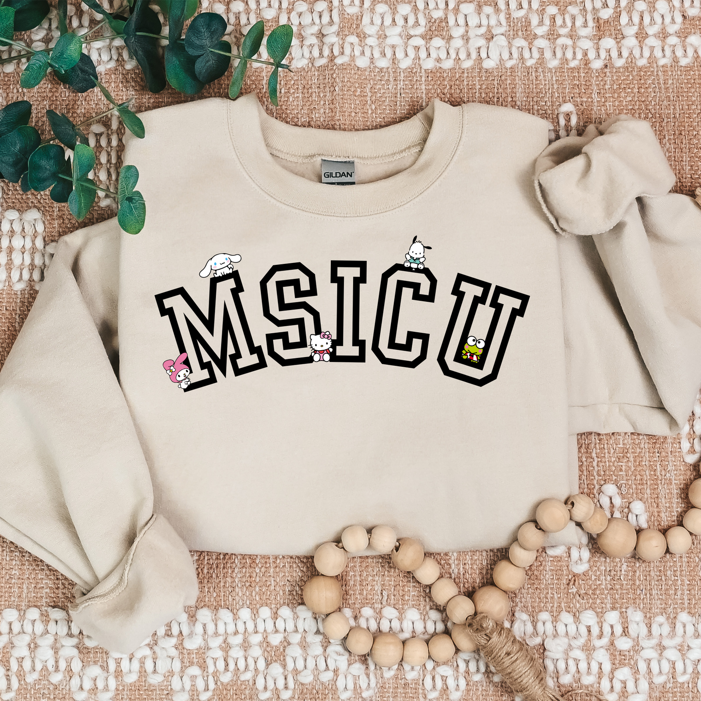 Black- MSICU- Kawaii-Characters -Cozy Sweatshirt