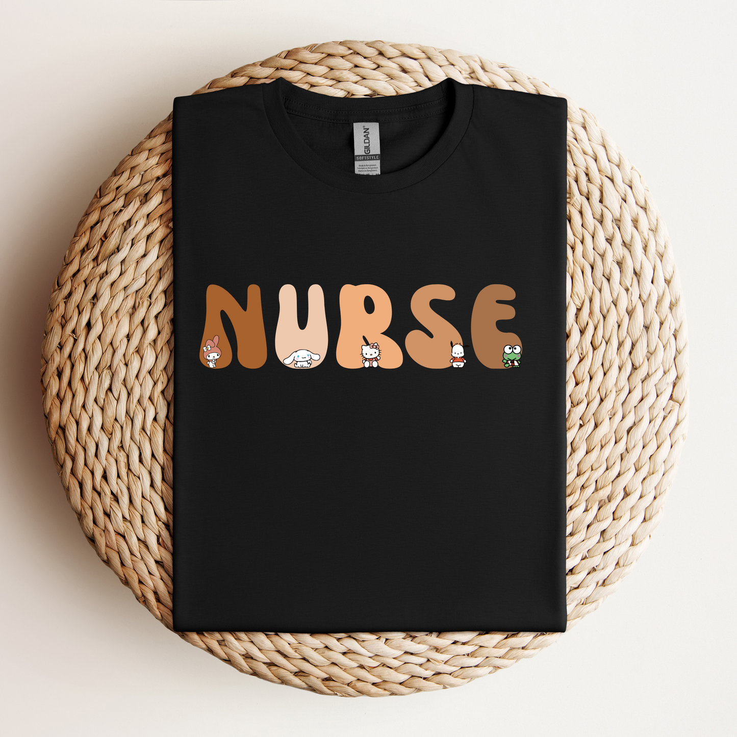 Retro Brown-Nurse-Varsity- Soft Tee Shirt