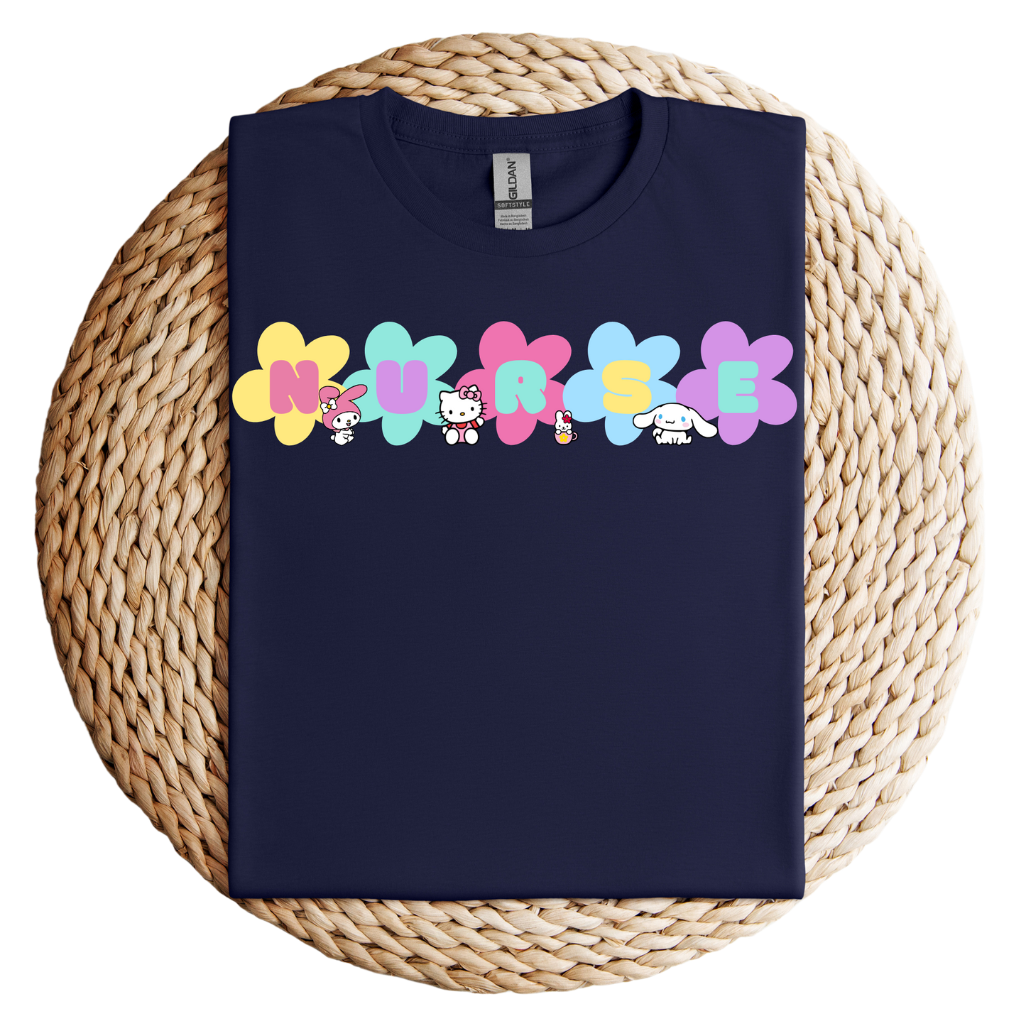 Flower-Kitty and Friends- Soft Tee Shirt