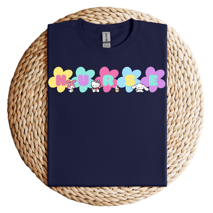 Flower-Kitty and Friends- Soft Tee Shirt