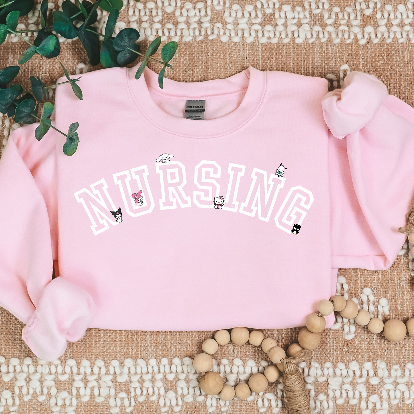 White-Nursing- Kawaii-Characters -Cozy Sweatshirt