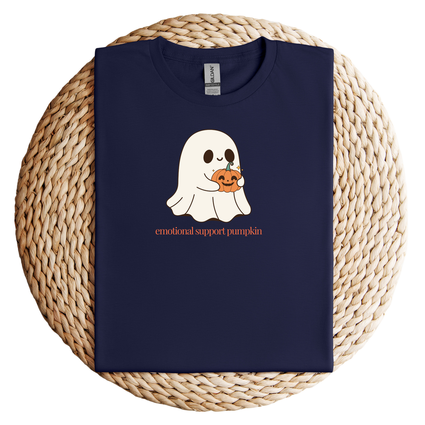 Emotional Support Pumpkin Ghost-Soft Tee Shirt