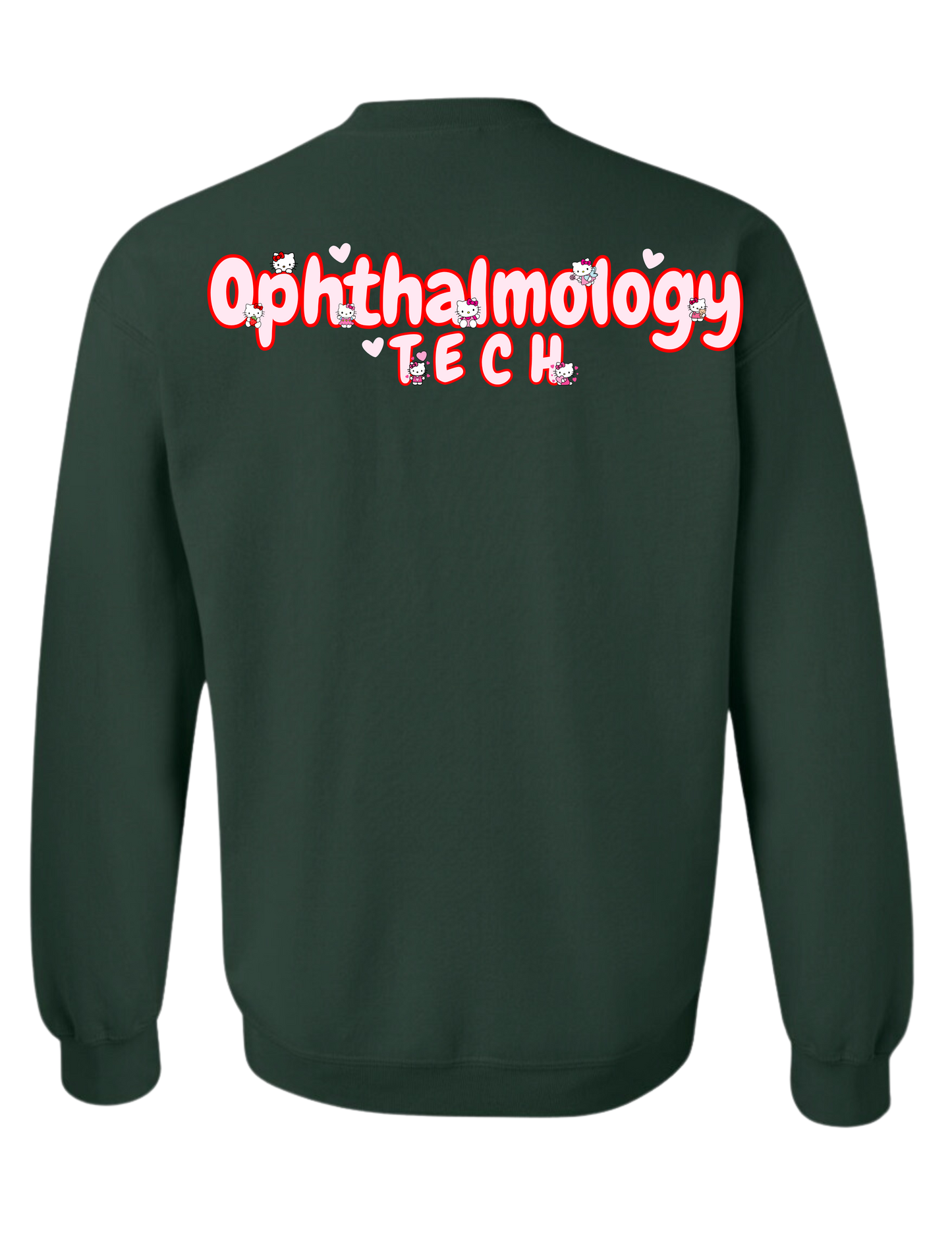 Pink and Red Kitty-Ophthalmology Tech- Cozy Sweatshirt