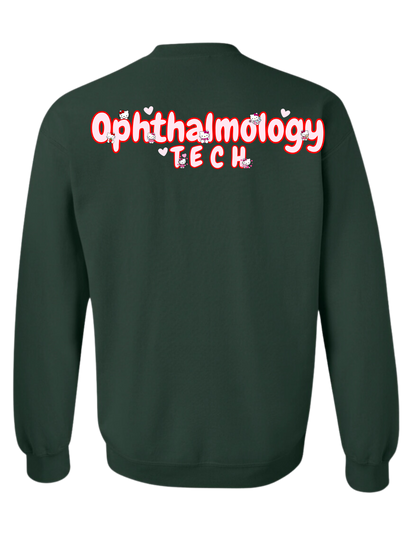 Pink and Red Kitty-Ophthalmology Tech- Cozy Sweatshirt