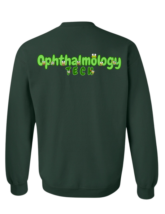 Cute Frog-Ophthalmology Tech on BACK -Cozy Sweatshirt