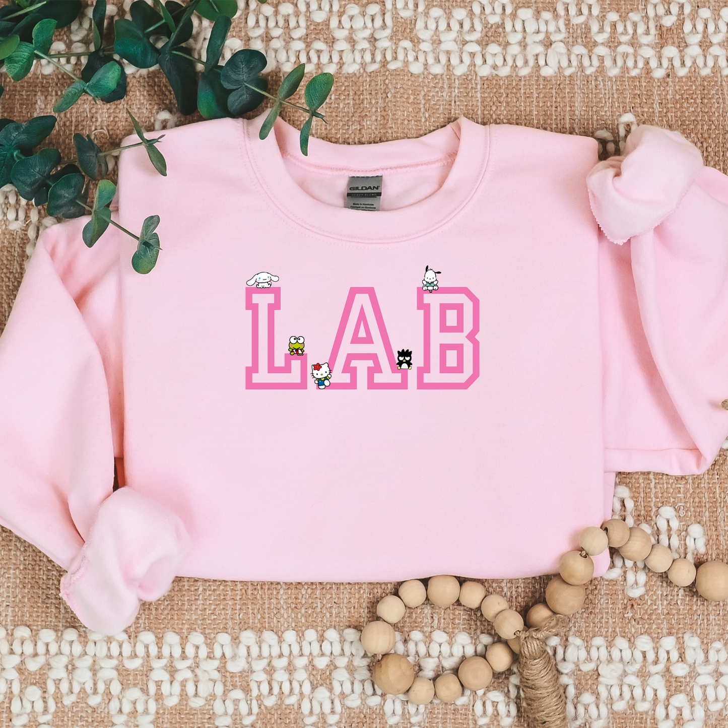 Pink- LAB-Kawaii Characters Cozy Sweater