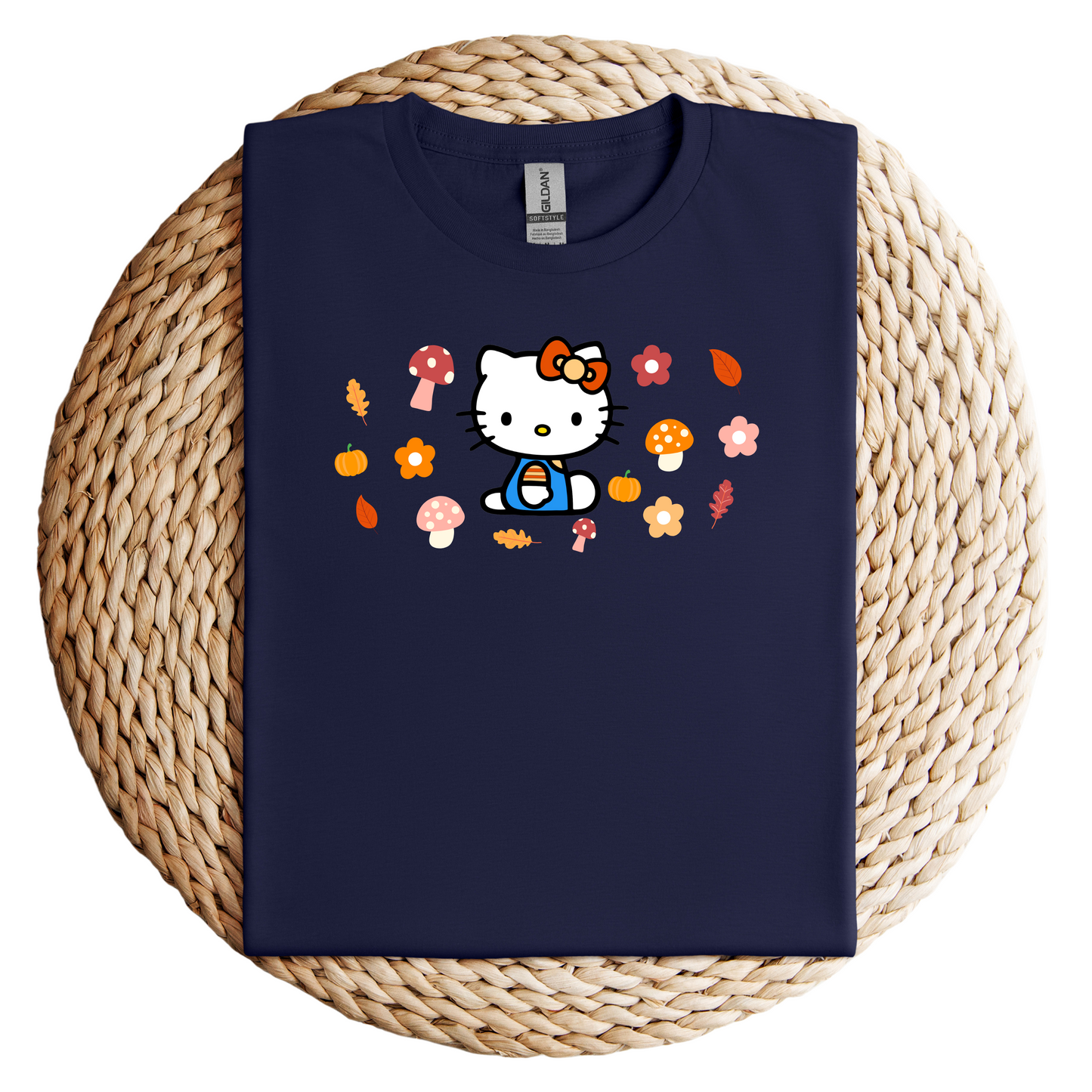 Kawaii Cat-Fall-Autumn-Mushroom-Soft Tee Shirt