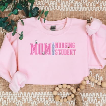 Mom and Nursing Student-Kawaii Characters -Cozy Sweatshirt