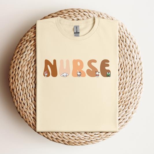 Retro Brown-Nurse-Varsity- Soft Tee Shirt