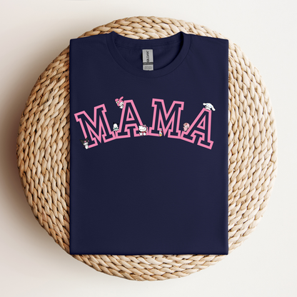 Pink-MAMA-Varsity- Soft Tee