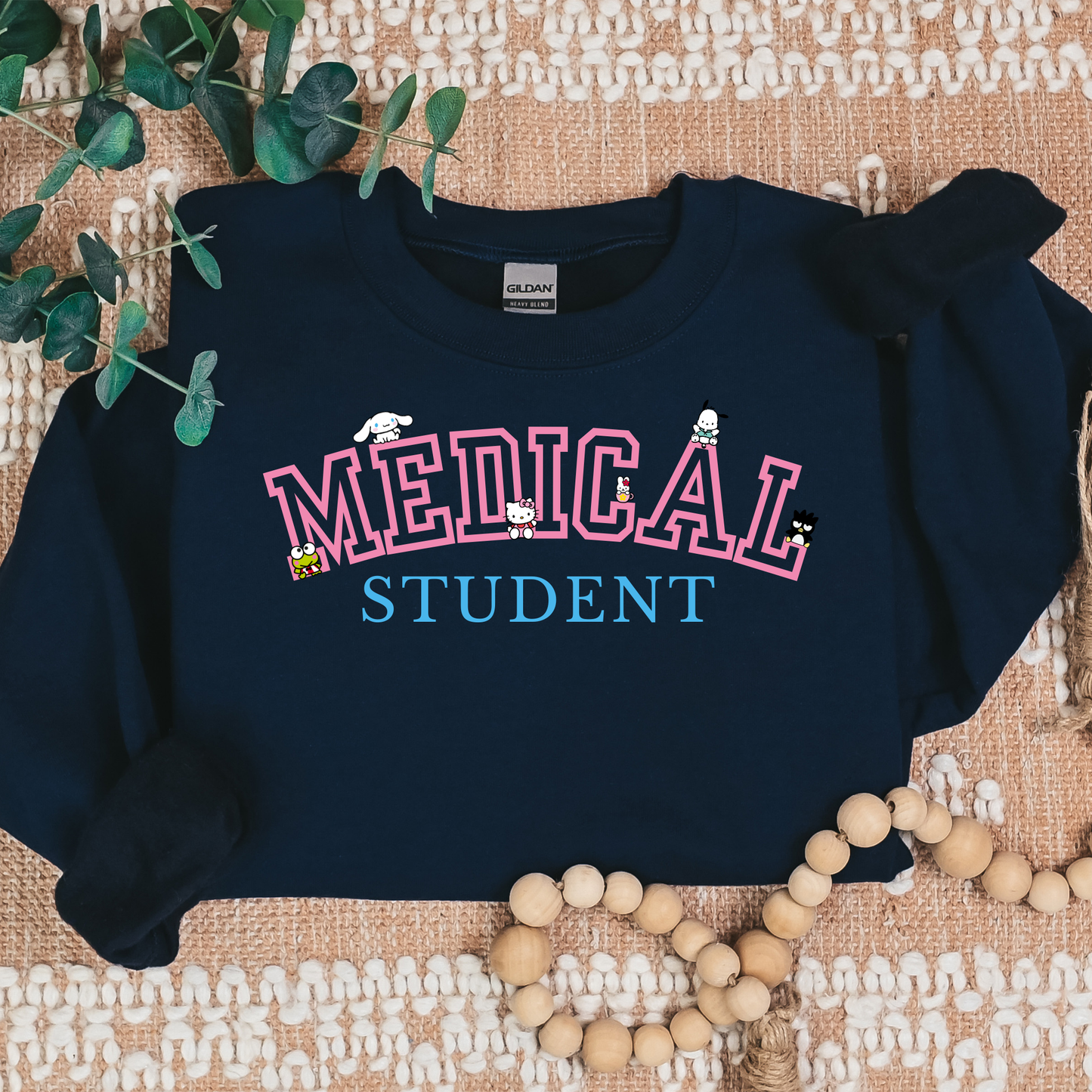 Pink-Medical Student- Kawaii-Characters -Cozy Sweatshirt