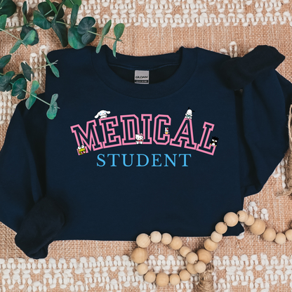 Pink-Medical Student- Kawaii-Characters -Cozy Sweatshirt