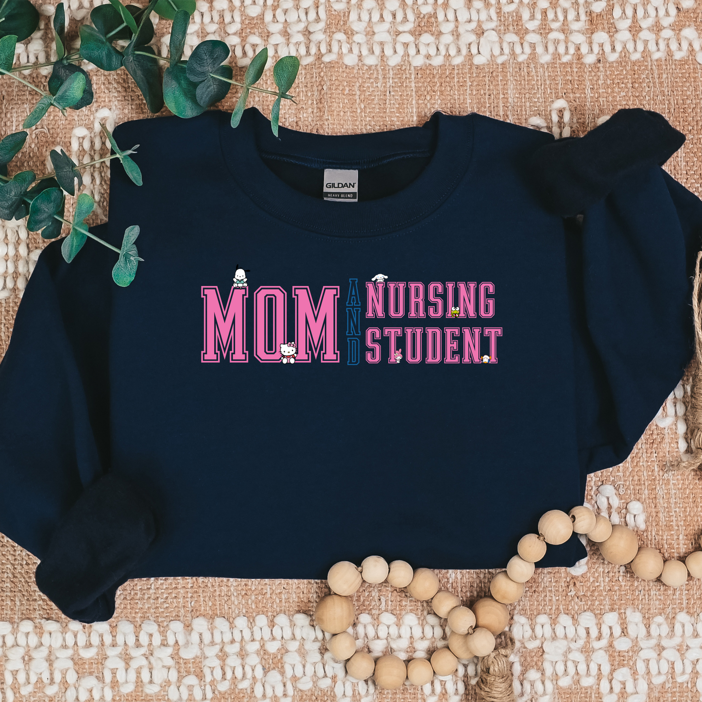 Mom and Nursing Student-Kawaii Characters -Cozy Sweatshirt