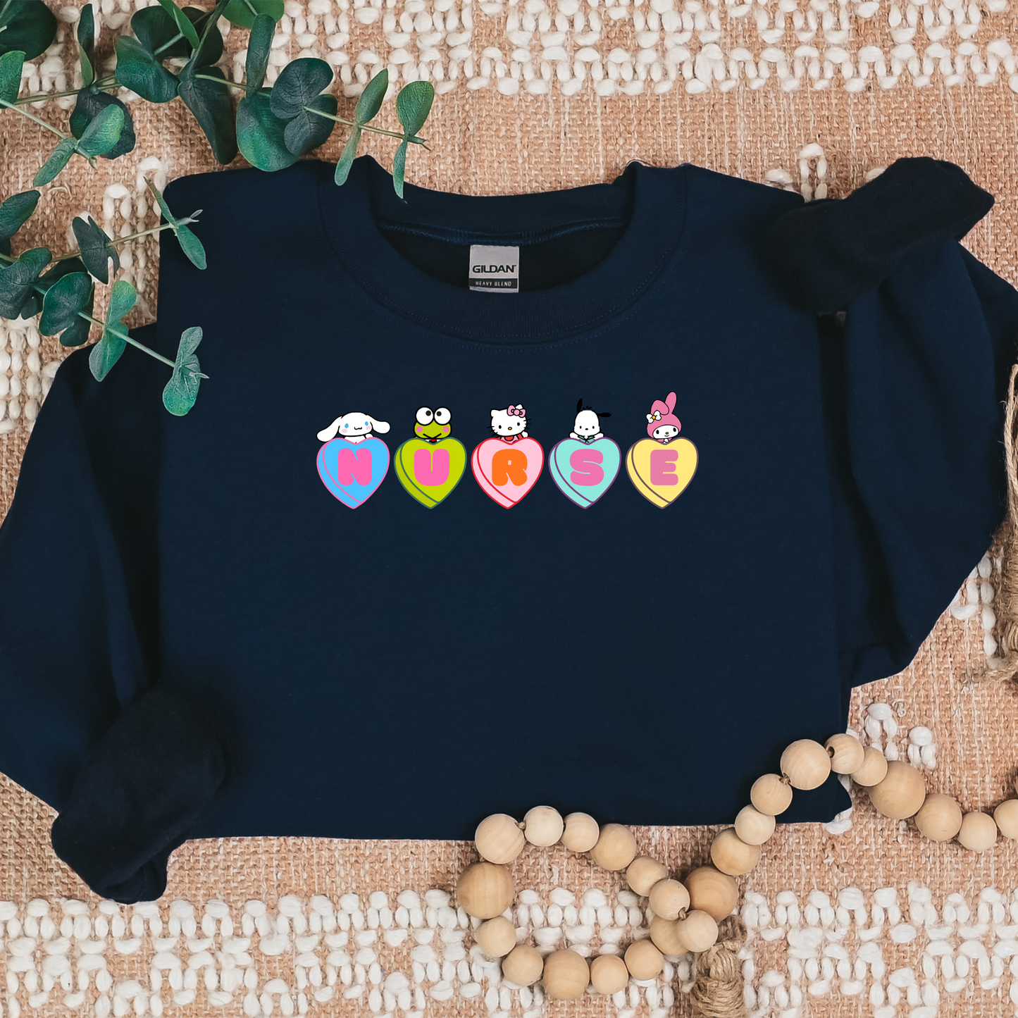 Candy Heart-Valentine- Kawaii-Characters -Cozy Sweater