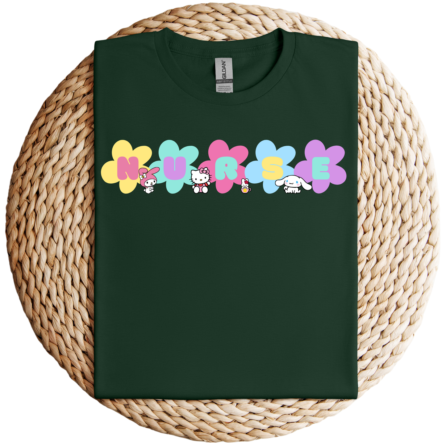 Flower-Kitty and Friends- Soft Tee Shirt