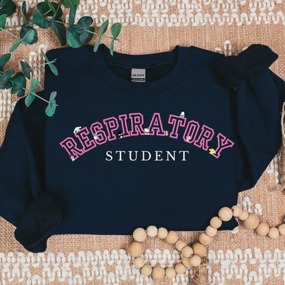 Pink- RESPIRATORY STUDENT- Kawaii-Characters -Cozy Sweatshirt