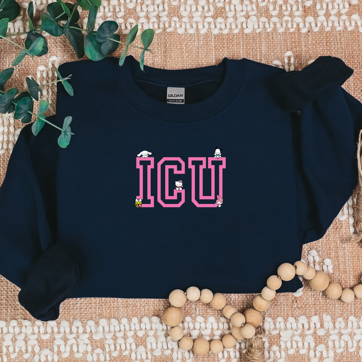 Pink-ICU-Kawaii Characters Cozy Sweater