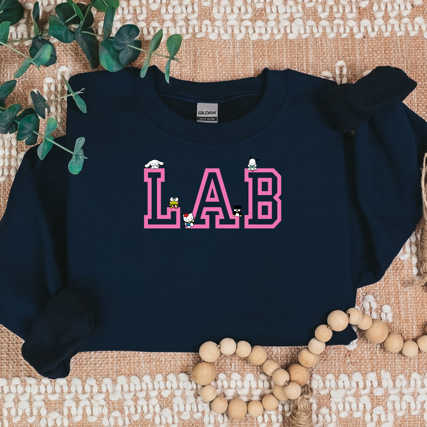 Pink- LAB-Kawaii Characters Cozy Sweater