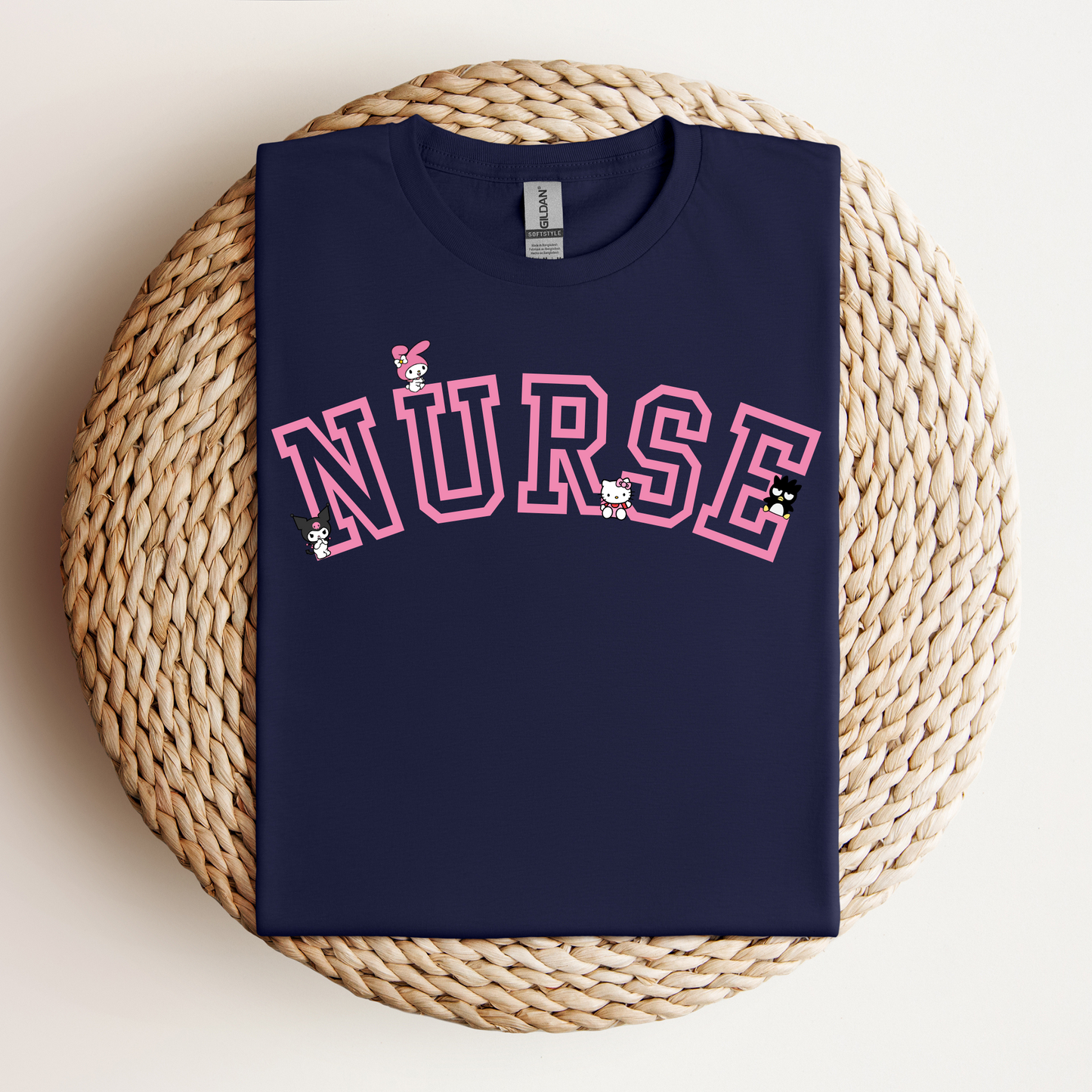 PINK-Nurse-Varsity- Soft Tee