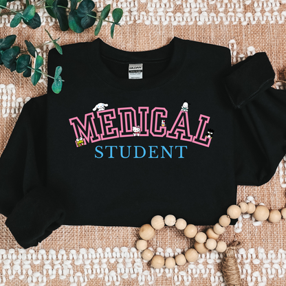 Pink-Medical Student- Kawaii-Characters -Cozy Sweatshirt