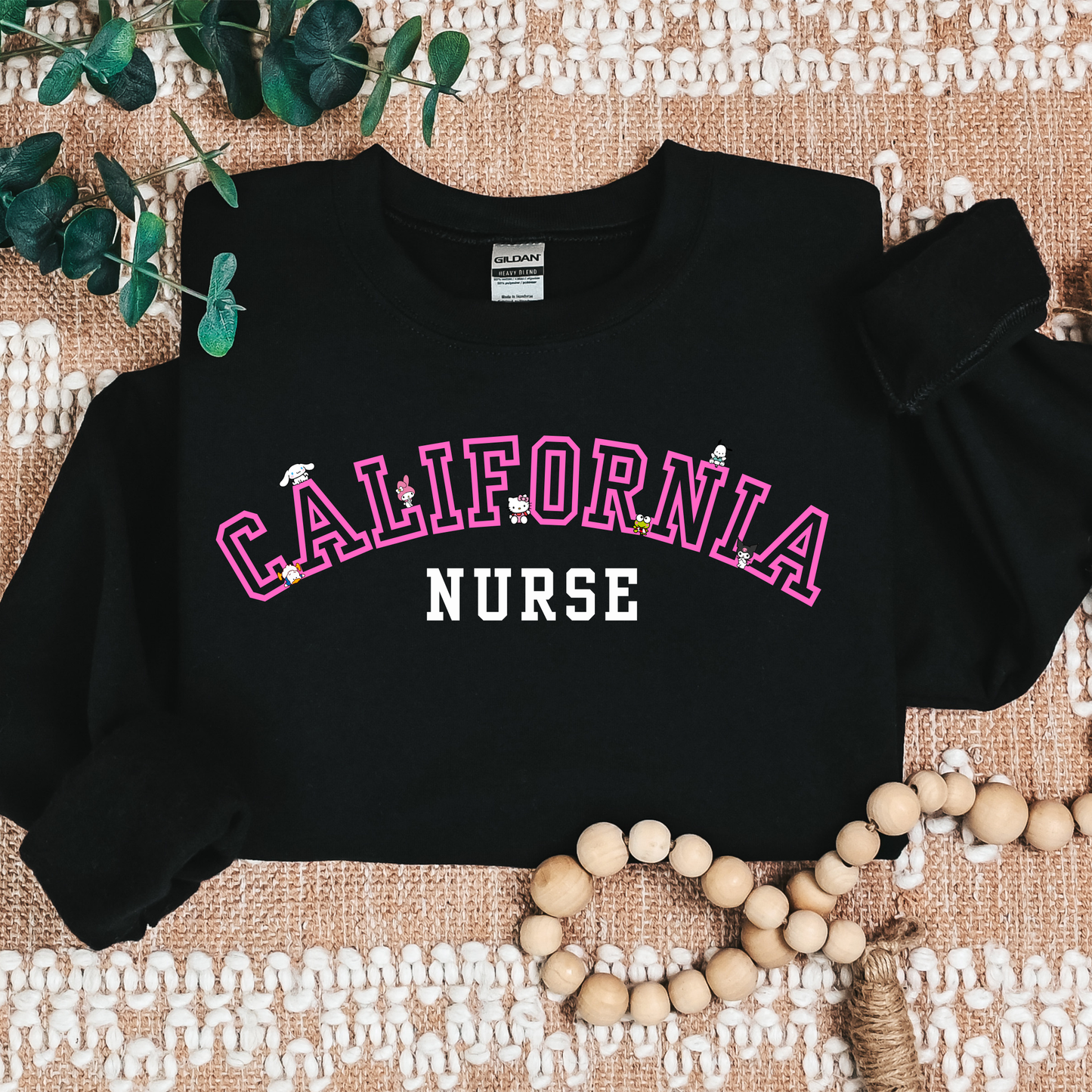 Pink-California Nurse- Kawaii-Characters -Cozy Sweatshirt