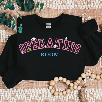 Pink-Varsity-Operating Room- Kawaii-Characters -Cozy Sweatshirt