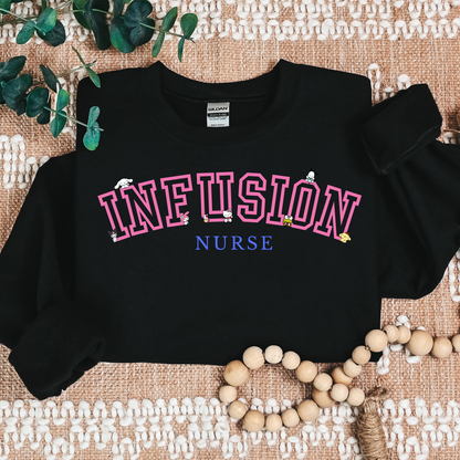 Pink-Infusion-Nurse- Kawaii-Characters -Cozy Sweatshirt