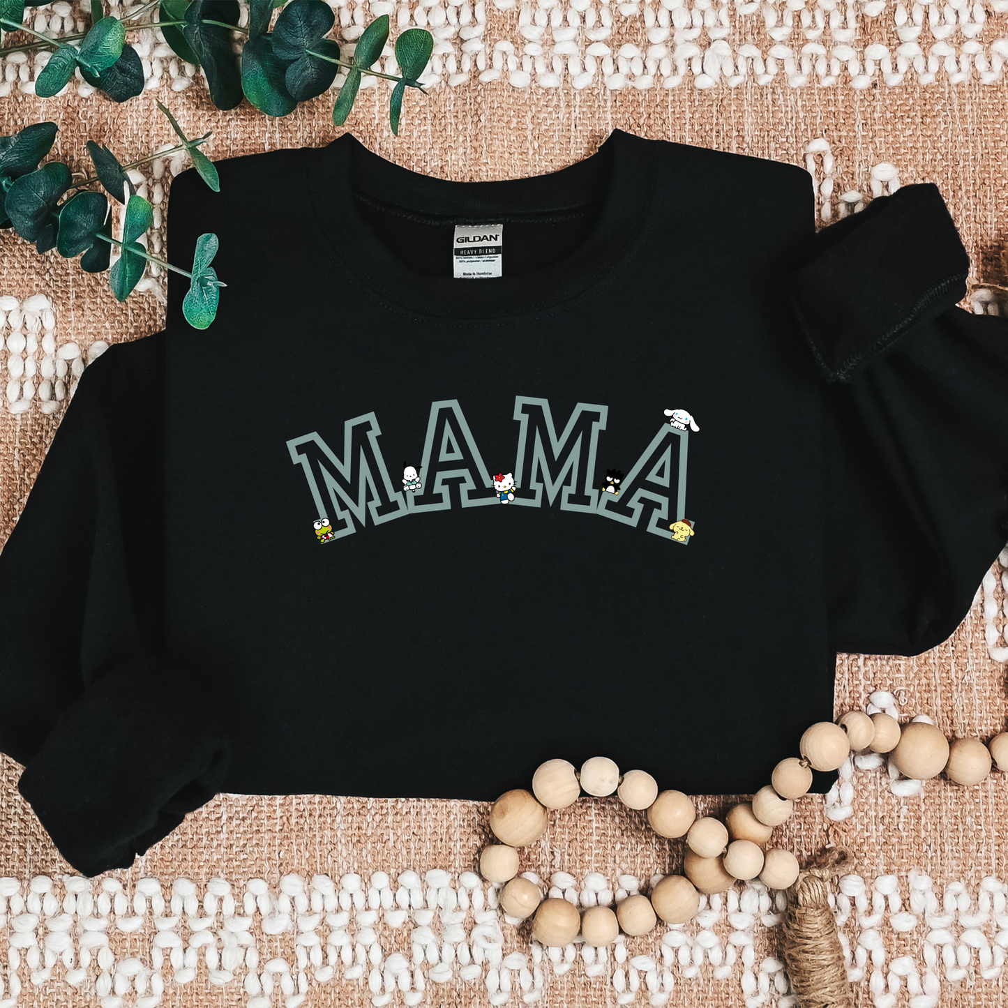 Mint-MAMA- Varsity-Kawaii Friends- Cozy Sweater