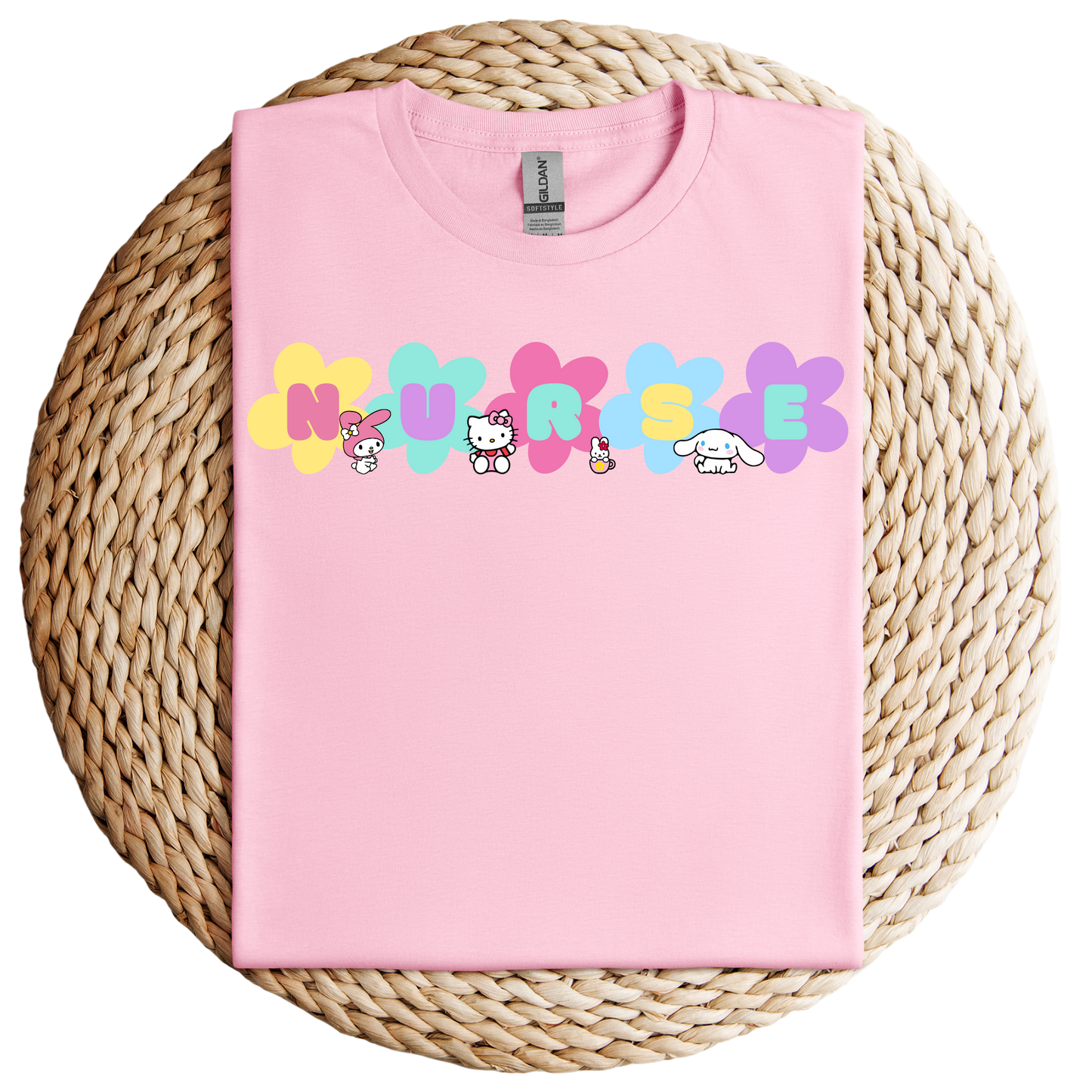 Flower-Kitty and Friends- Soft Tee Shirt