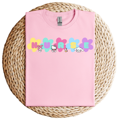 Flower-Kitty and Friends- Soft Tee Shirt