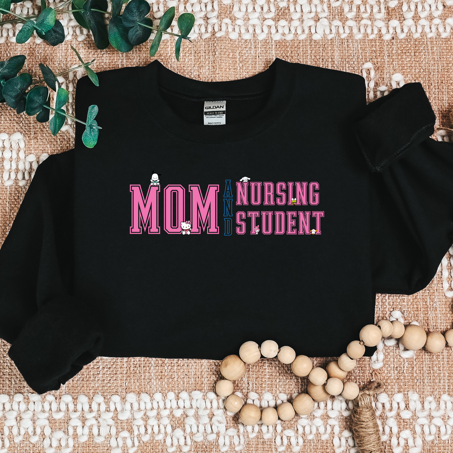 Mom and Nursing Student-Kawaii Characters -Cozy Sweatshirt