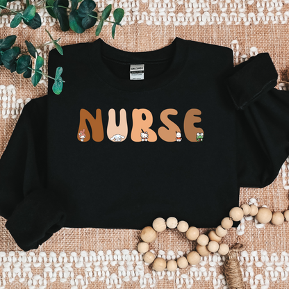 All the Browns- Nurse- Kawaii-Characters -Cozy Sweatshirt