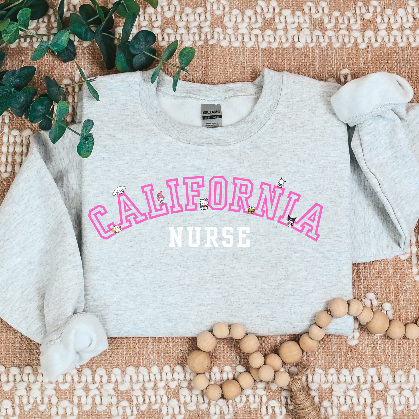 Pink-California Nurse- Kawaii-Characters -Cozy Sweatshirt