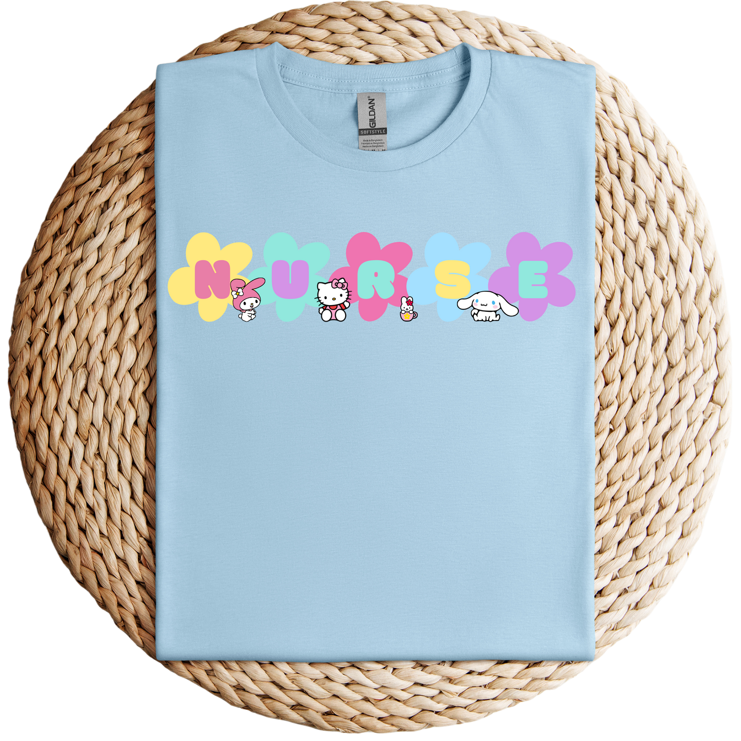 Flower-Kitty and Friends- Soft Tee Shirt