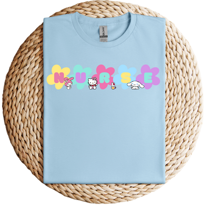 Flower-Kitty and Friends- Soft Tee Shirt