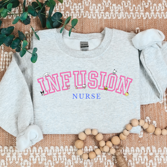 Pink-Infusion-Nurse- Kawaii-Characters -Cozy Sweatshirt