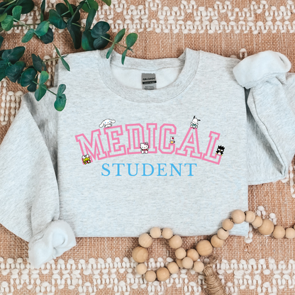 Pink-Medical Student- Kawaii-Characters -Cozy Sweatshirt