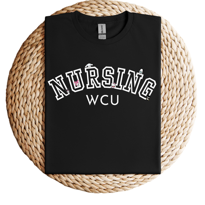 White-WCU-Nursing-Kawaii-Characters-Soft Tee Shirt