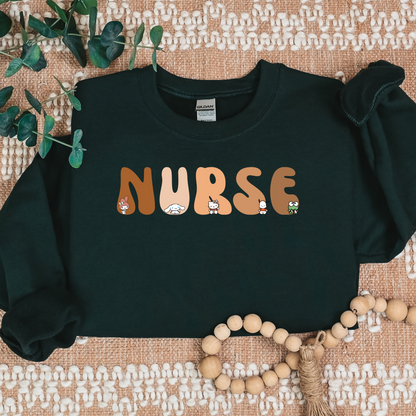 All the Browns- Nurse- Kawaii-Characters -Cozy Sweatshirt