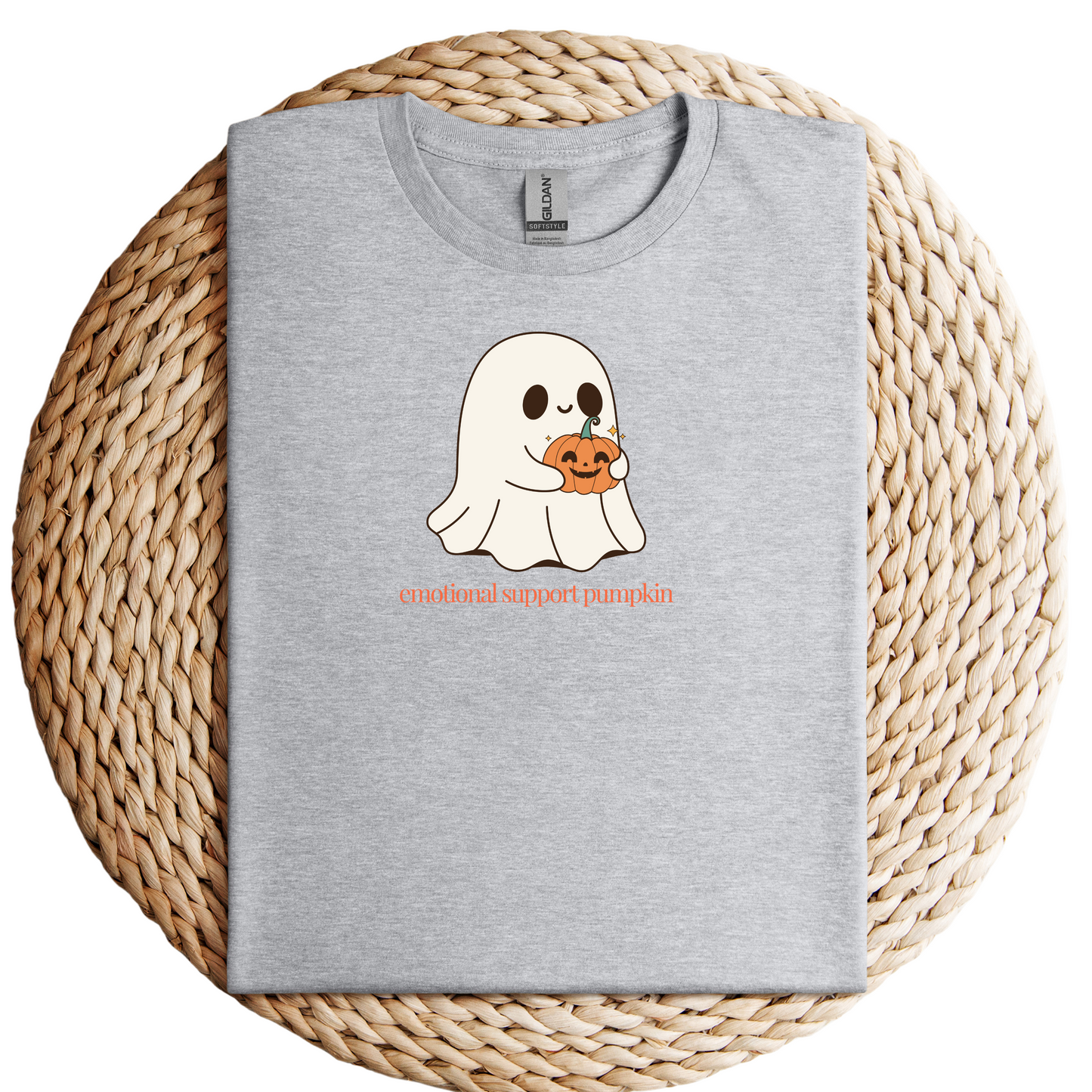 Emotional Support Pumpkin Ghost-Soft Tee Shirt