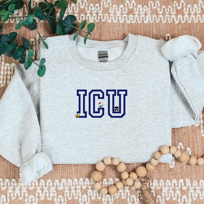 Navy- ICU-Kawaii Characters Cozy Sweater