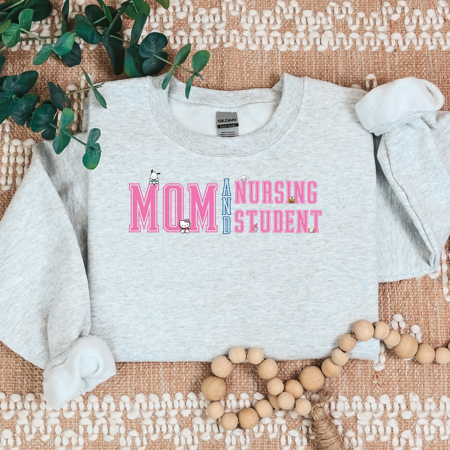 Mom and Nursing Student-Kawaii Characters -Cozy Sweatshirt